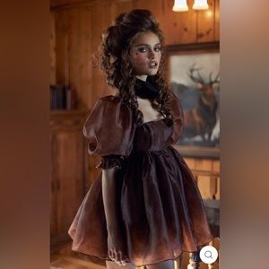 Selkie The Chocolate Lace Puff Dress Brocade 2X